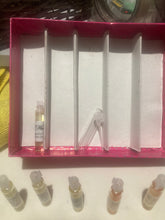 Load image into Gallery viewer, Most popular oil fragrance for her now comes in a 5 Ml sample dip stick bottles comes in a set of 5 different oil perfumes
