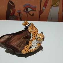 Load image into Gallery viewer, Collectable  wild cat on a natural stone
